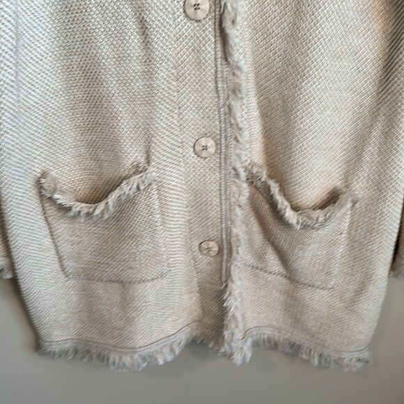 J. McLaughlin Cream Knit Blazer L - Picture 2 of 7